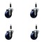 Service Caster 3.5'' SS Solid Poly Wheel Swivel 7/8'' Expanding Stem Caster Set, 4PK SCC-SSEX20S3514-SPUS-78-4 - alternate 1